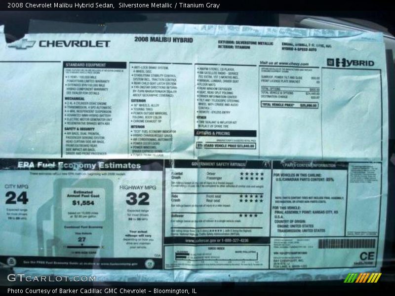 Silverstone Metallic / Titanium Gray 2008 Chevrolet Malibu Hybrid Sedan