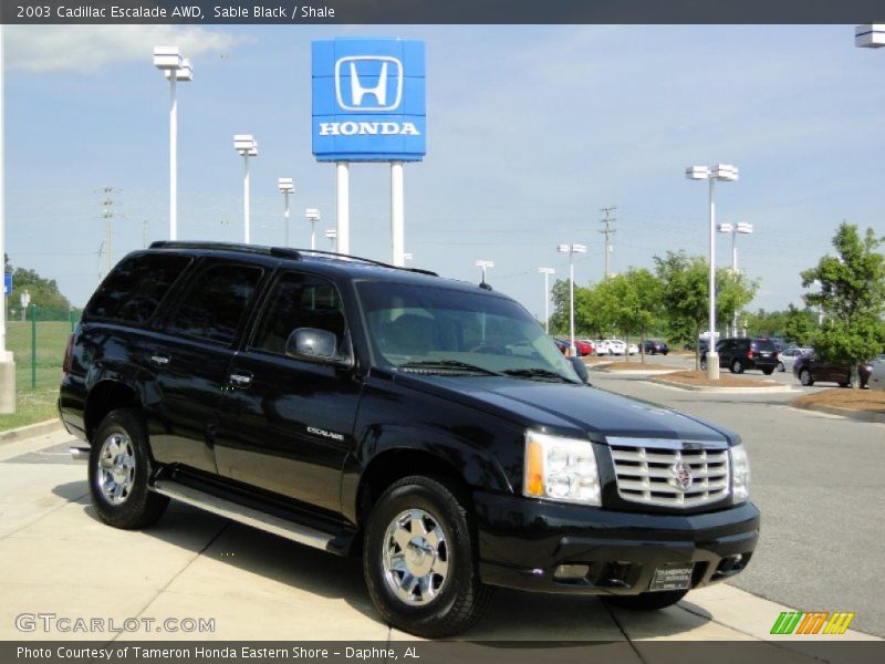Sable Black / Shale 2003 Cadillac Escalade AWD