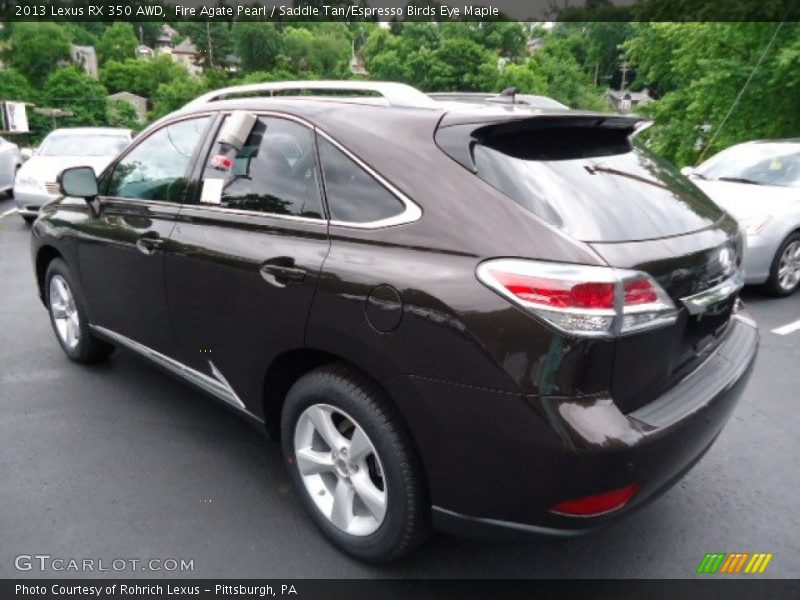 Fire Agate Pearl / Saddle Tan/Espresso Birds Eye Maple 2013 Lexus RX 350 AWD