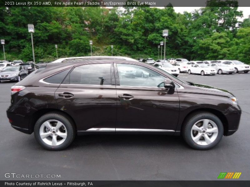Fire Agate Pearl / Saddle Tan/Espresso Birds Eye Maple 2013 Lexus RX 350 AWD