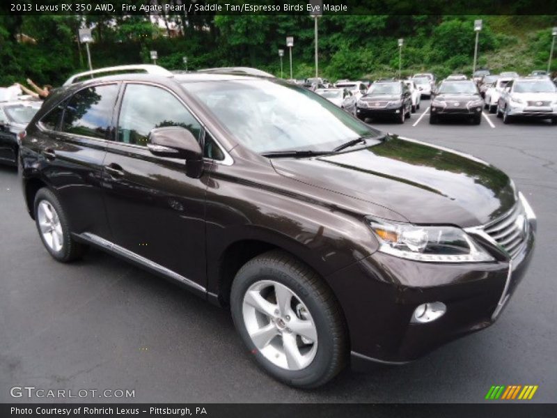 Fire Agate Pearl / Saddle Tan/Espresso Birds Eye Maple 2013 Lexus RX 350 AWD