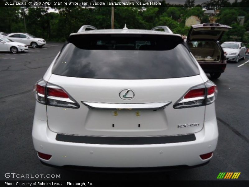 Starfire White Pearl / Saddle Tan/Espresso Birds Eye Maple 2013 Lexus RX 350 AWD