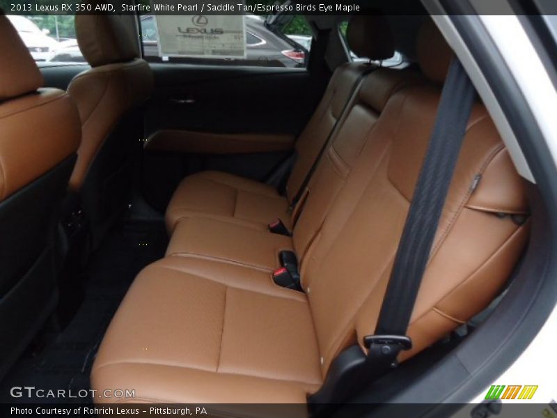 Starfire White Pearl / Saddle Tan/Espresso Birds Eye Maple 2013 Lexus RX 350 AWD