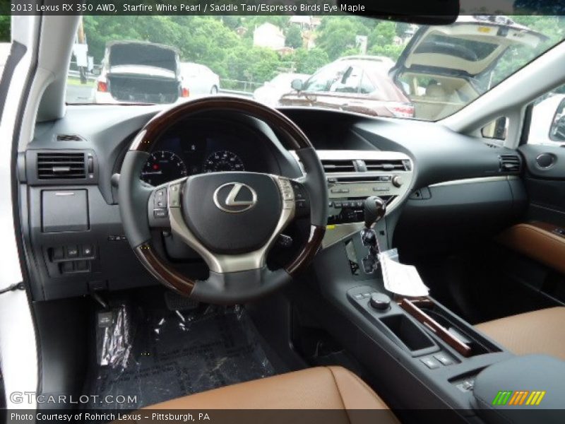 Starfire White Pearl / Saddle Tan/Espresso Birds Eye Maple 2013 Lexus RX 350 AWD