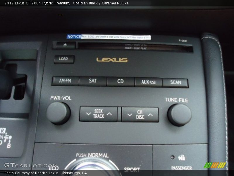 Obsidian Black / Caramel Nuluxe 2012 Lexus CT 200h Hybrid Premium