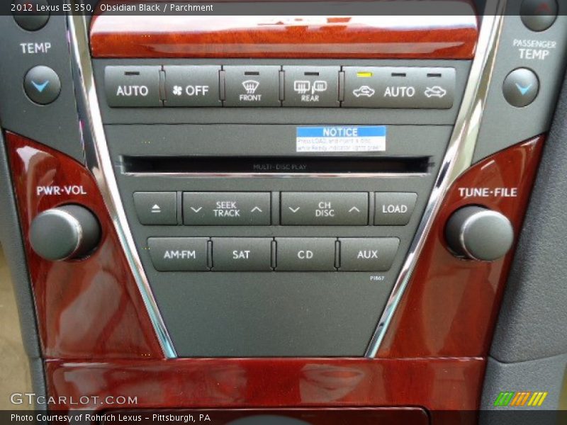 Obsidian Black / Parchment 2012 Lexus ES 350