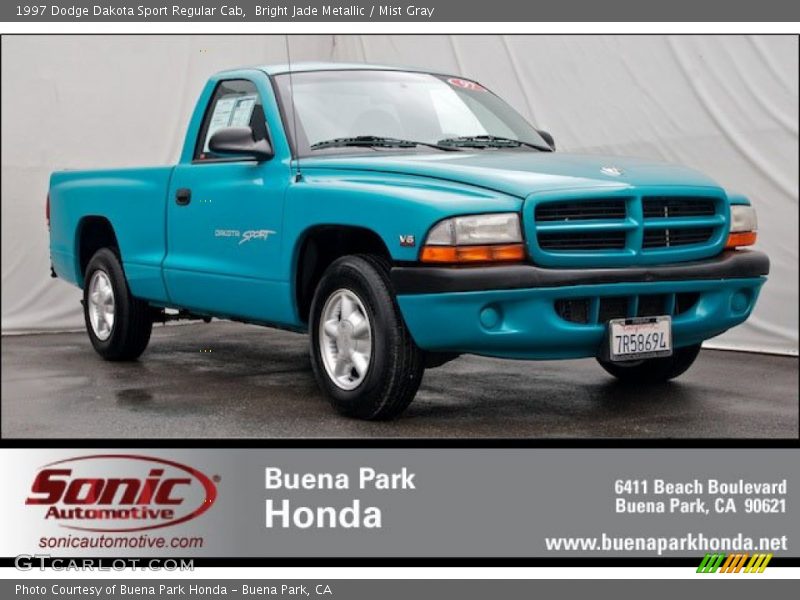 Bright Jade Metallic / Mist Gray 1997 Dodge Dakota Sport Regular Cab