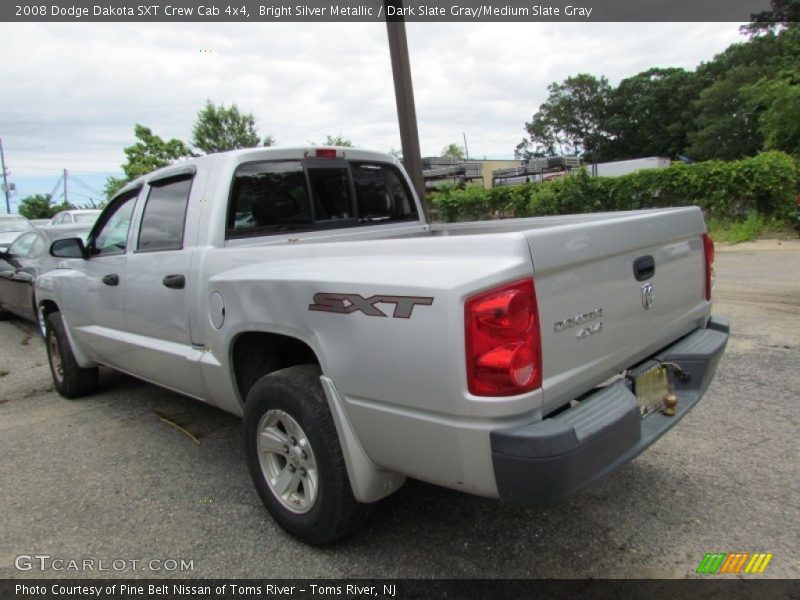 Bright Silver Metallic / Dark Slate Gray/Medium Slate Gray 2008 Dodge Dakota SXT Crew Cab 4x4