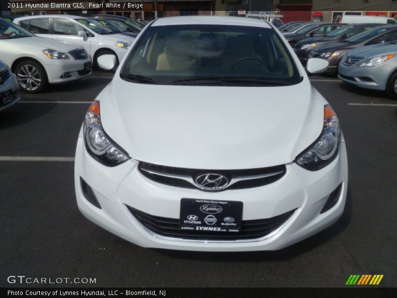 Pearl White / Beige 2011 Hyundai Elantra GLS