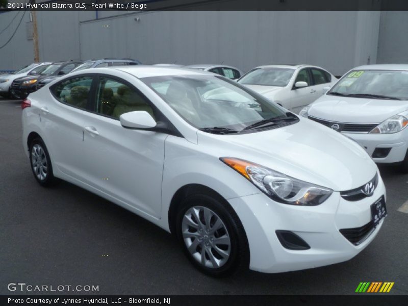 Pearl White / Beige 2011 Hyundai Elantra GLS