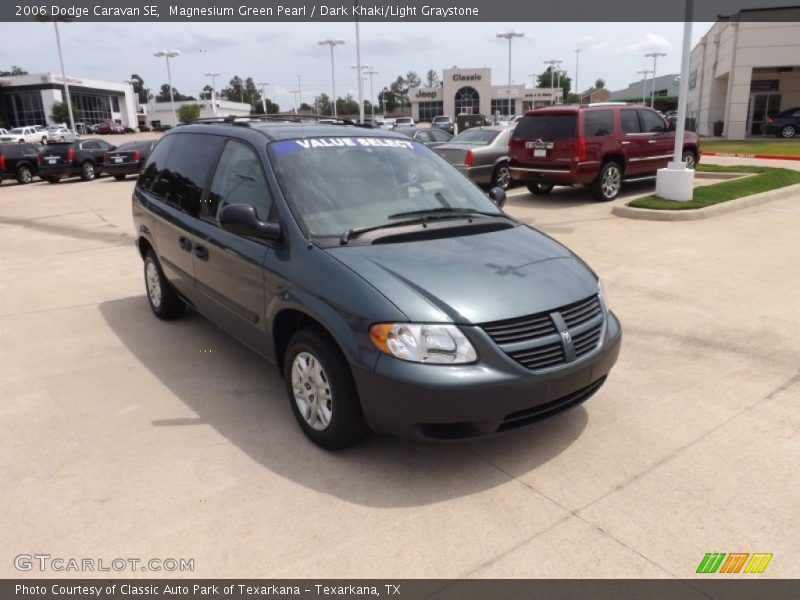 Magnesium Green Pearl / Dark Khaki/Light Graystone 2006 Dodge Caravan SE