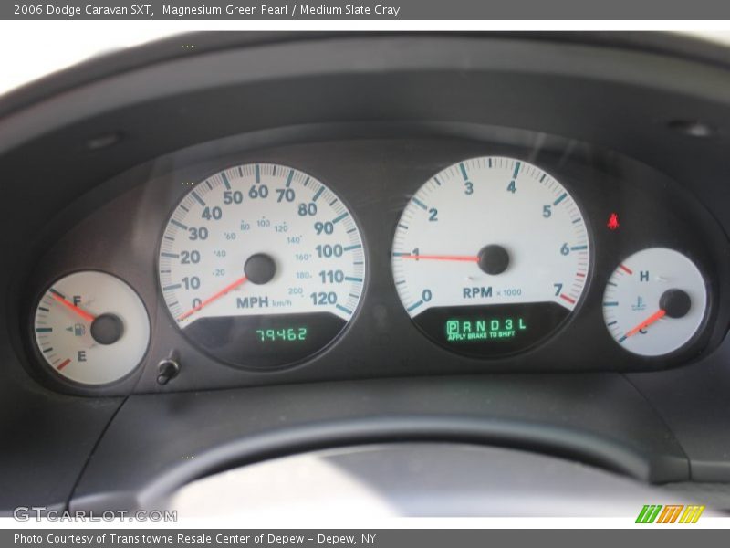 Magnesium Green Pearl / Medium Slate Gray 2006 Dodge Caravan SXT