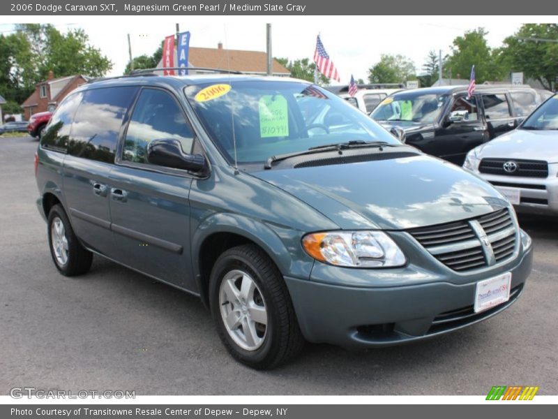 Magnesium Green Pearl / Medium Slate Gray 2006 Dodge Caravan SXT