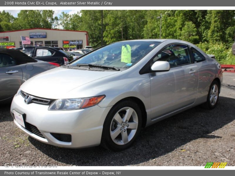 Alabaster Silver Metallic / Gray 2008 Honda Civic EX-L Coupe