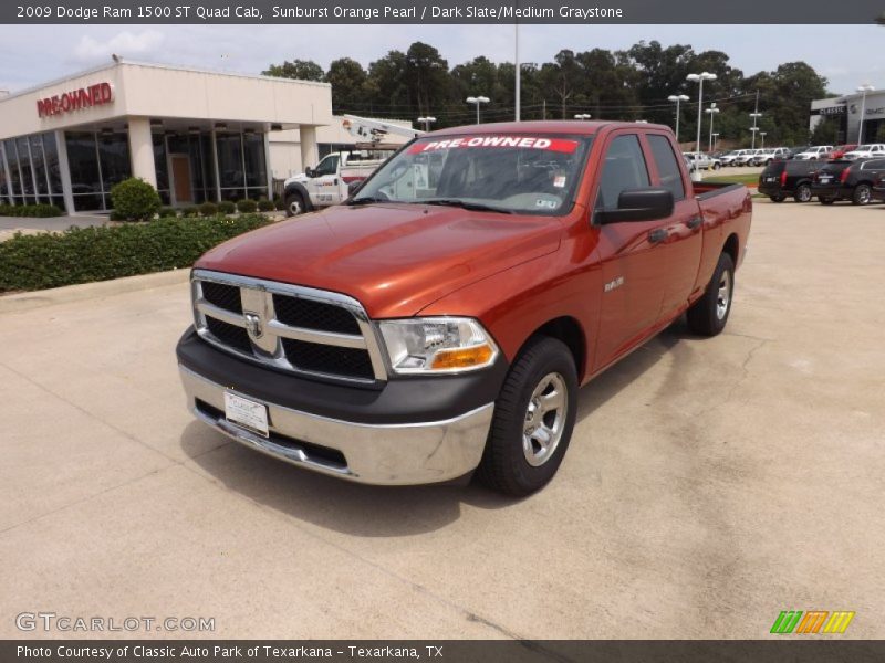Sunburst Orange Pearl / Dark Slate/Medium Graystone 2009 Dodge Ram 1500 ST Quad Cab