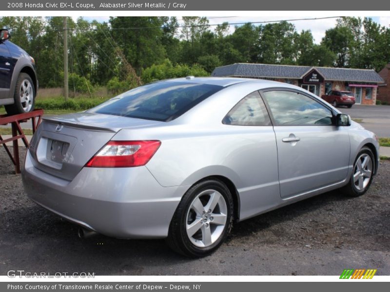 Alabaster Silver Metallic / Gray 2008 Honda Civic EX-L Coupe
