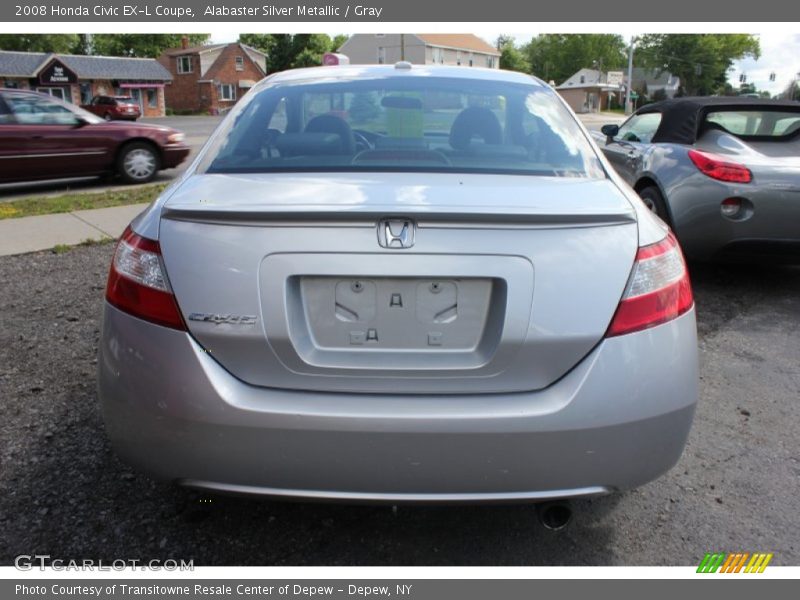 Alabaster Silver Metallic / Gray 2008 Honda Civic EX-L Coupe