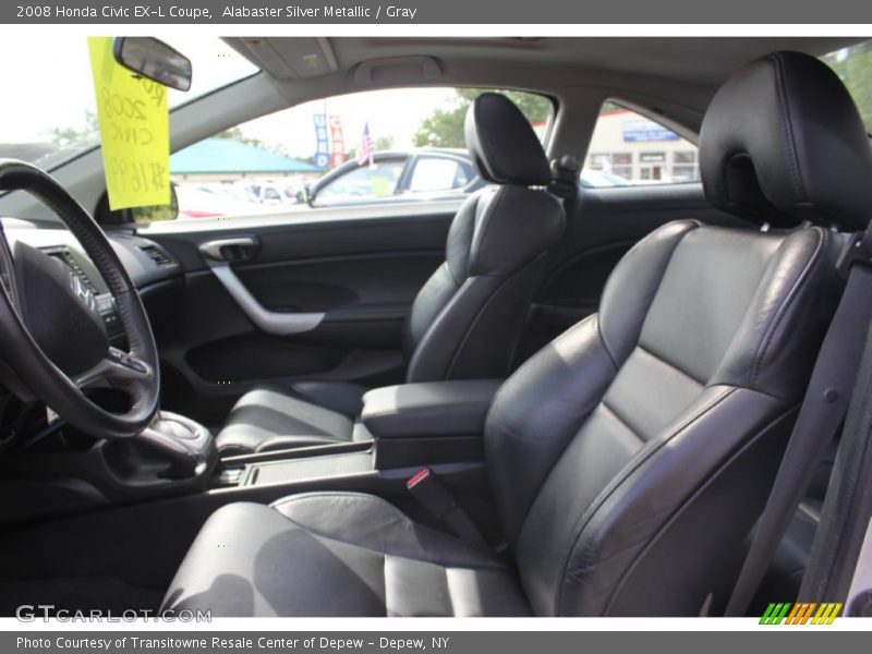 Alabaster Silver Metallic / Gray 2008 Honda Civic EX-L Coupe