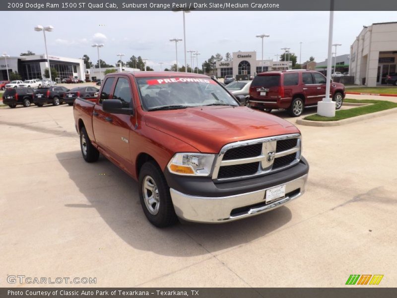 Sunburst Orange Pearl / Dark Slate/Medium Graystone 2009 Dodge Ram 1500 ST Quad Cab