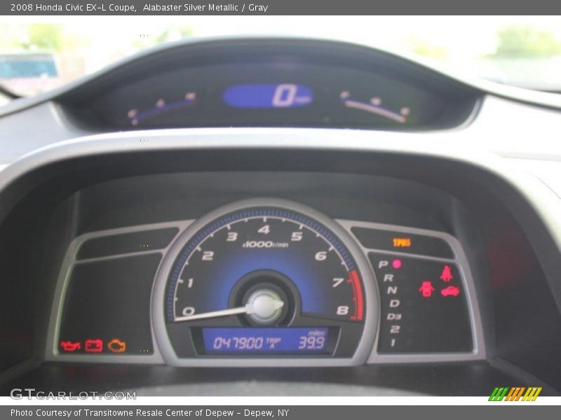 Alabaster Silver Metallic / Gray 2008 Honda Civic EX-L Coupe