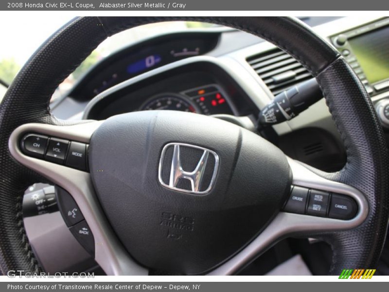 Alabaster Silver Metallic / Gray 2008 Honda Civic EX-L Coupe