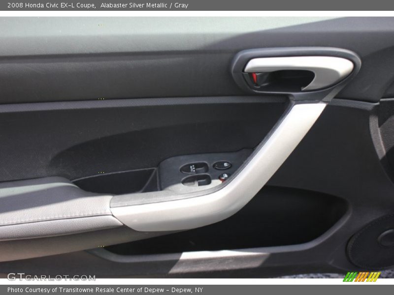 Alabaster Silver Metallic / Gray 2008 Honda Civic EX-L Coupe