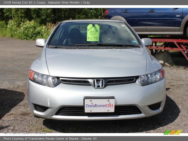 Alabaster Silver Metallic / Gray 2008 Honda Civic EX-L Coupe