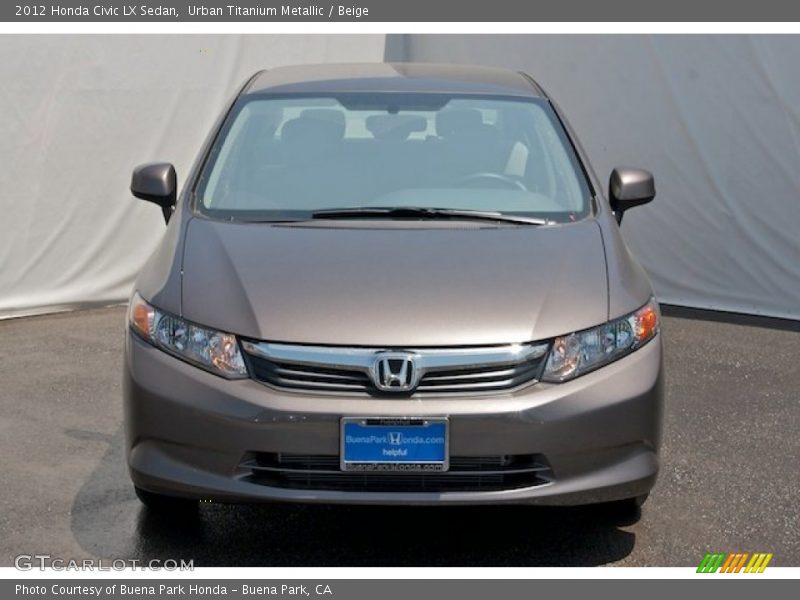 Urban Titanium Metallic / Beige 2012 Honda Civic LX Sedan