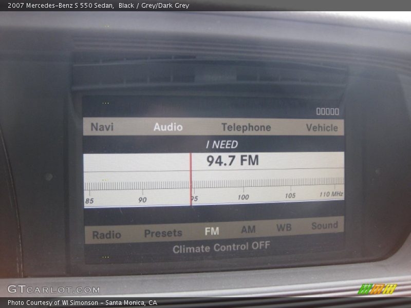 Black / Grey/Dark Grey 2007 Mercedes-Benz S 550 Sedan