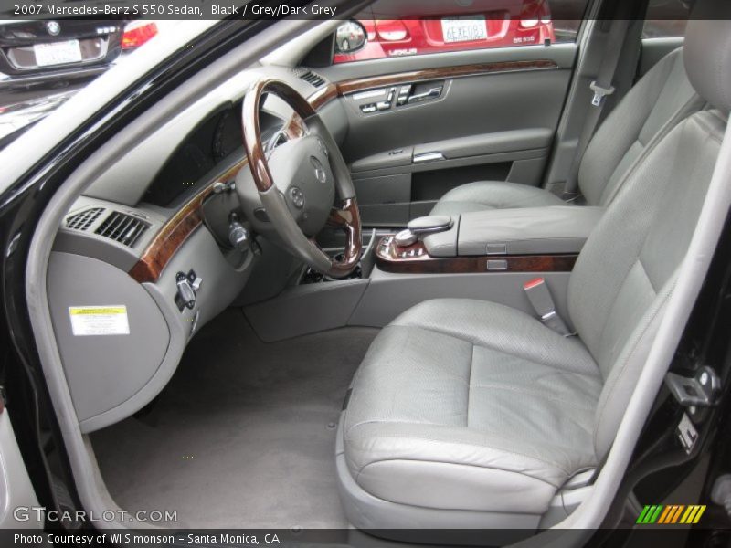 Black / Grey/Dark Grey 2007 Mercedes-Benz S 550 Sedan
