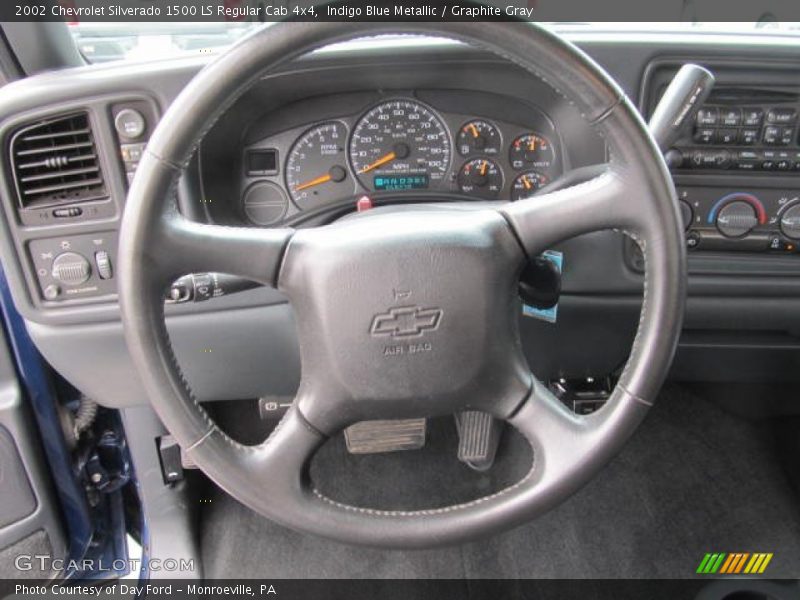 Indigo Blue Metallic / Graphite Gray 2002 Chevrolet Silverado 1500 LS Regular Cab 4x4