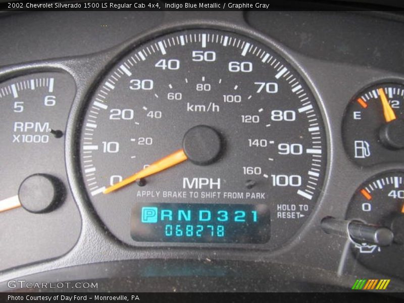 Indigo Blue Metallic / Graphite Gray 2002 Chevrolet Silverado 1500 LS Regular Cab 4x4