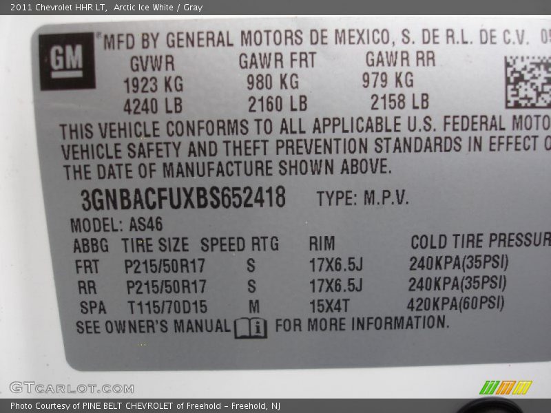 Arctic Ice White / Gray 2011 Chevrolet HHR LT