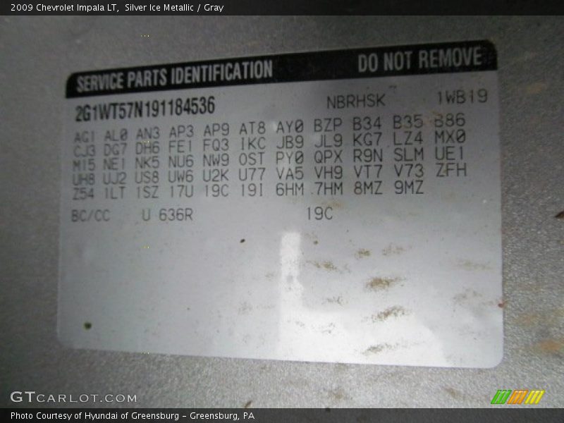 Silver Ice Metallic / Gray 2009 Chevrolet Impala LT