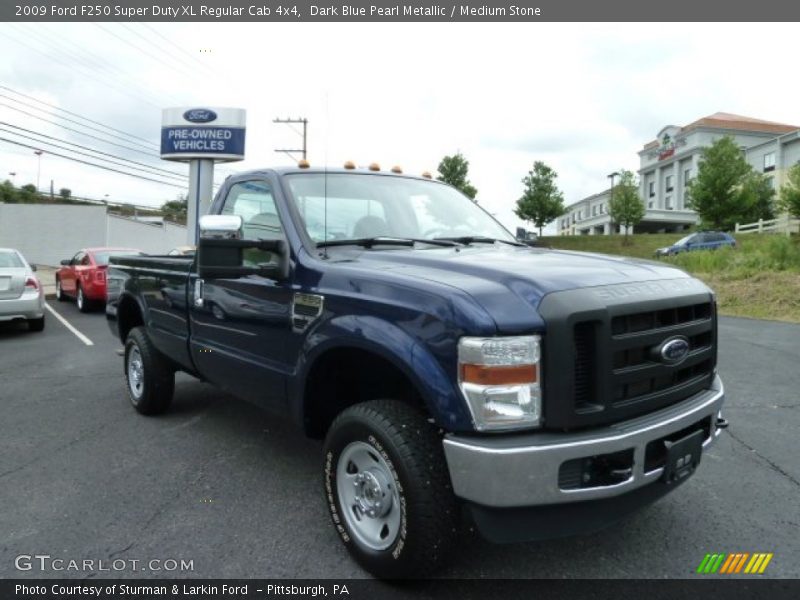 Dark Blue Pearl Metallic / Medium Stone 2009 Ford F250 Super Duty XL Regular Cab 4x4