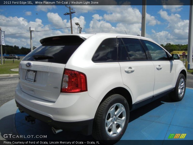 White Platinum Tri-Coat / Medium Light Stone 2013 Ford Edge SEL