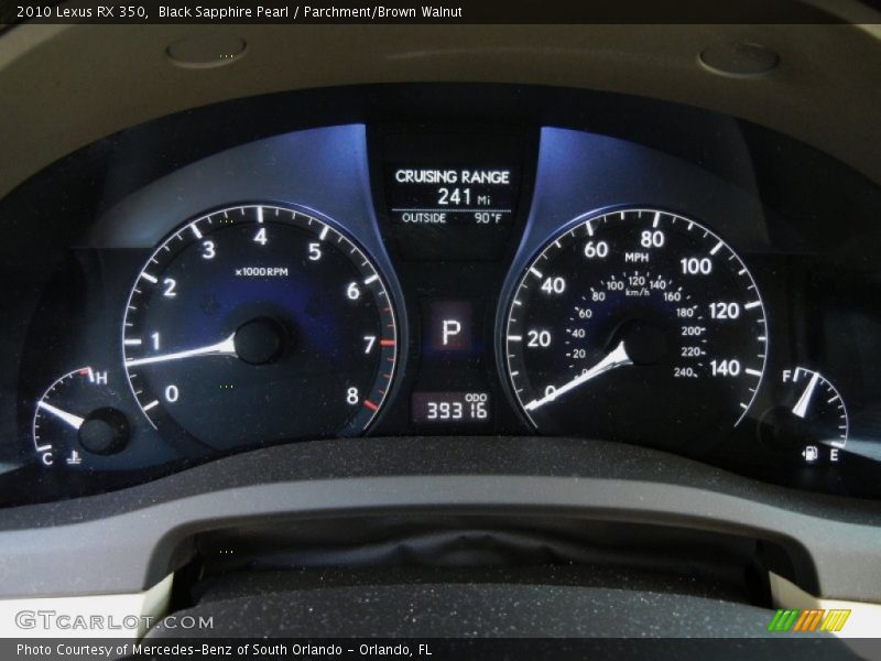 Black Sapphire Pearl / Parchment/Brown Walnut 2010 Lexus RX 350