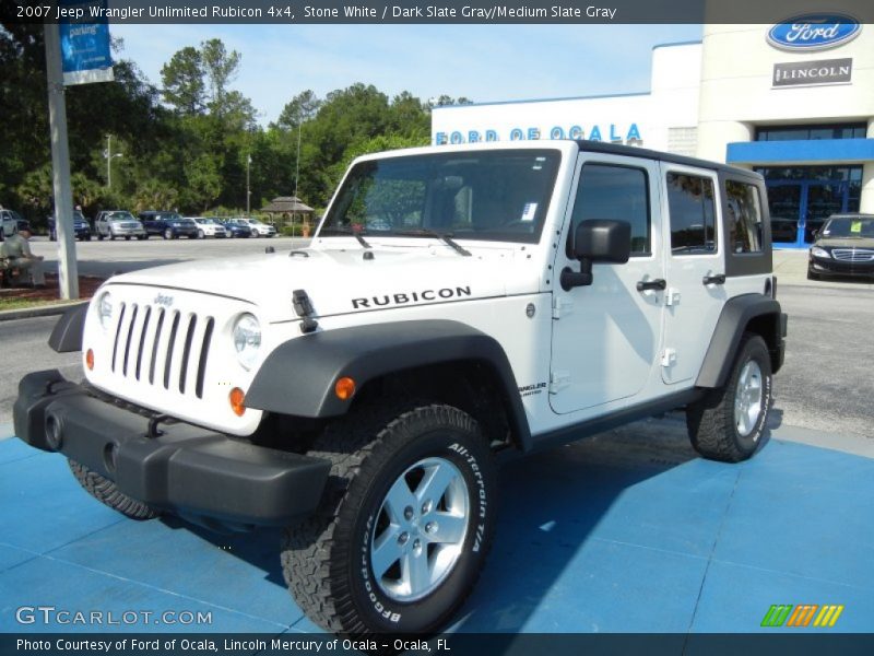 Stone White / Dark Slate Gray/Medium Slate Gray 2007 Jeep Wrangler Unlimited Rubicon 4x4