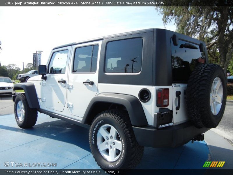 Stone White / Dark Slate Gray/Medium Slate Gray 2007 Jeep Wrangler Unlimited Rubicon 4x4