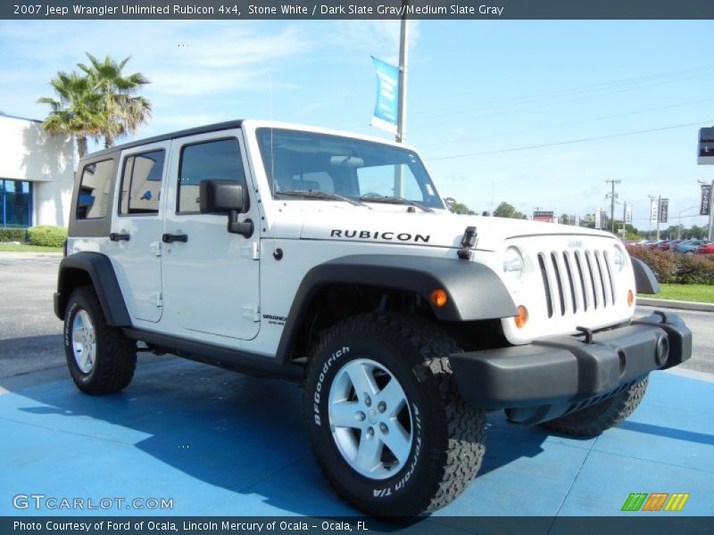 Stone White / Dark Slate Gray/Medium Slate Gray 2007 Jeep Wrangler Unlimited Rubicon 4x4