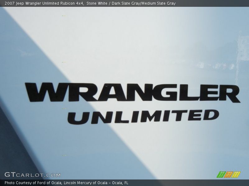 Stone White / Dark Slate Gray/Medium Slate Gray 2007 Jeep Wrangler Unlimited Rubicon 4x4