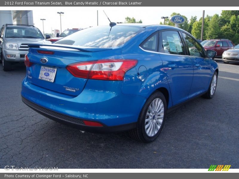 Blue Candy Metallic / Charcoal Black Leather 2012 Ford Focus Titanium Sedan