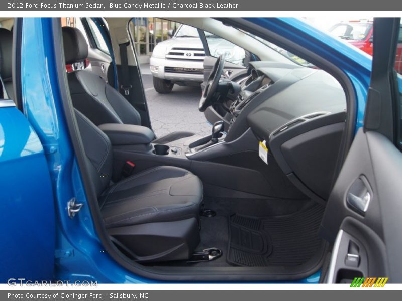 Blue Candy Metallic / Charcoal Black Leather 2012 Ford Focus Titanium Sedan