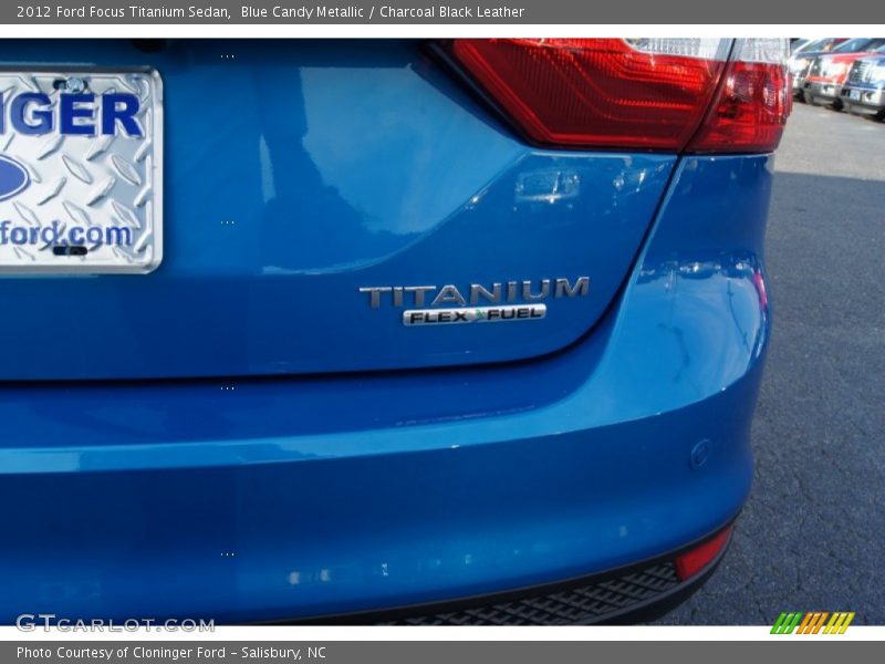 Blue Candy Metallic / Charcoal Black Leather 2012 Ford Focus Titanium Sedan