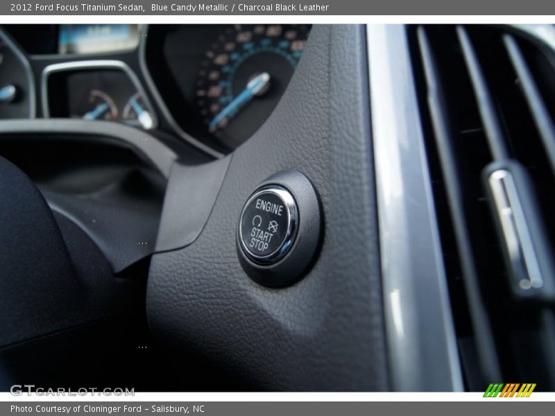 Blue Candy Metallic / Charcoal Black Leather 2012 Ford Focus Titanium Sedan