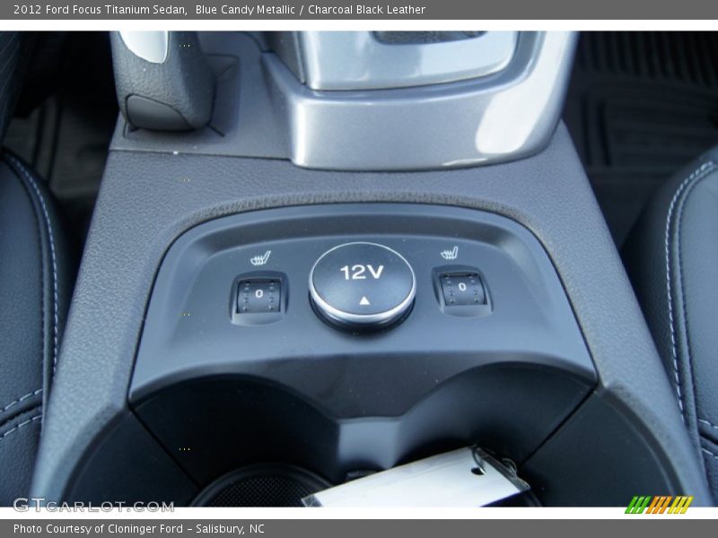 Blue Candy Metallic / Charcoal Black Leather 2012 Ford Focus Titanium Sedan