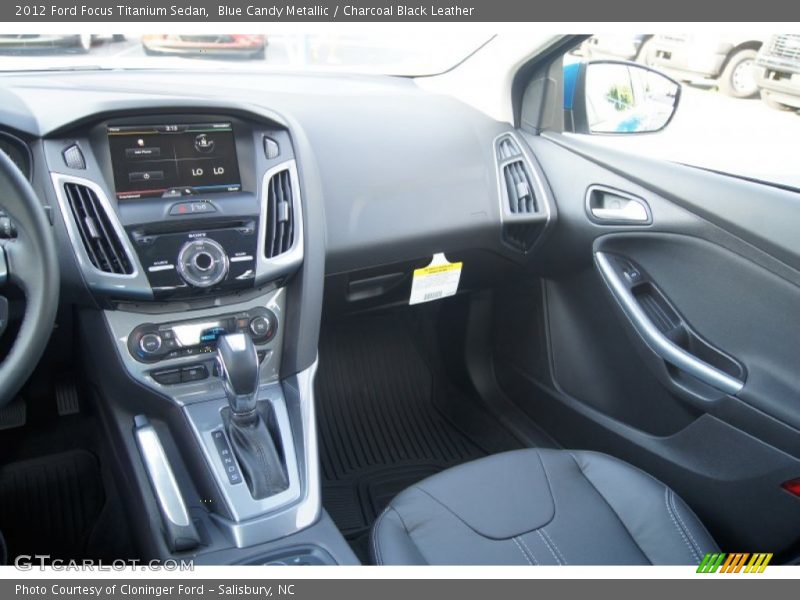 Blue Candy Metallic / Charcoal Black Leather 2012 Ford Focus Titanium Sedan