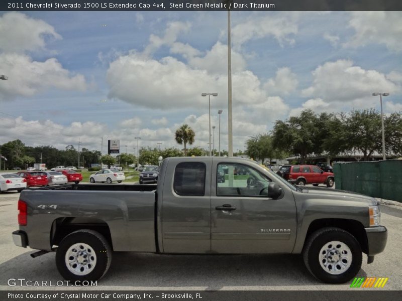 Steel Green Metallic / Dark Titanium 2011 Chevrolet Silverado 1500 LS Extended Cab 4x4