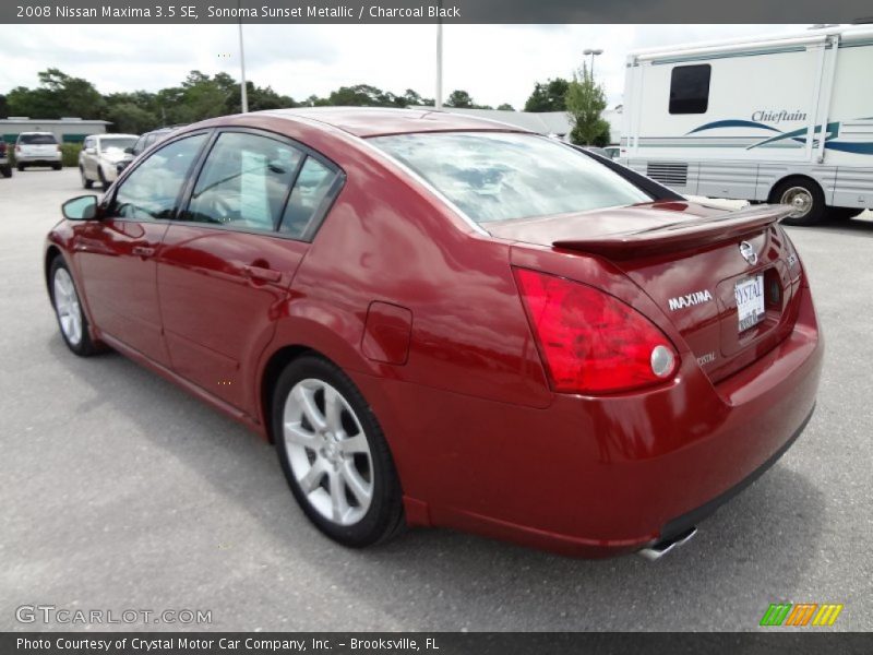 Sonoma Sunset Metallic / Charcoal Black 2008 Nissan Maxima 3.5 SE