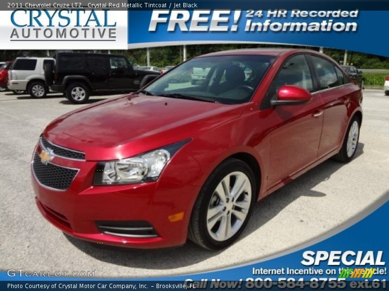 Crystal Red Metallic Tintcoat / Jet Black 2011 Chevrolet Cruze LTZ